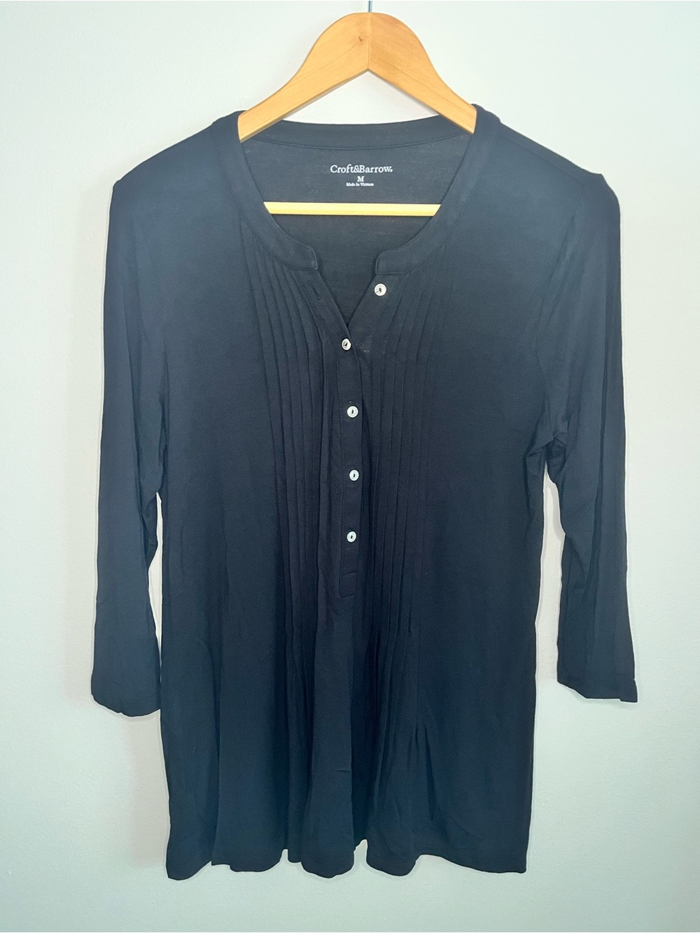 Croft & Barrow Black Tunic Style Top